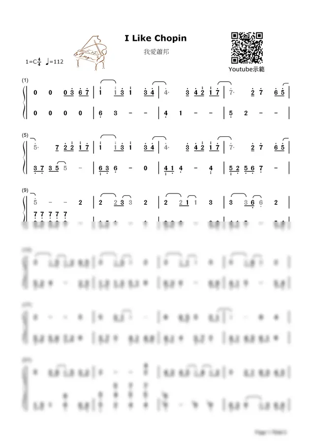 Gazebo - I Like Chopin (Jianpu)