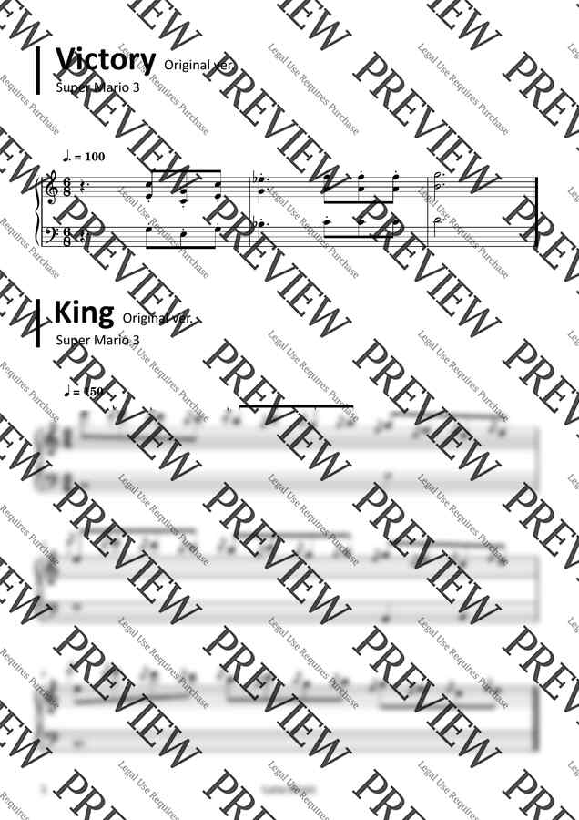 슈퍼마리오 3 OST - Victory + King [원곡 악보] by 루나뮤직0