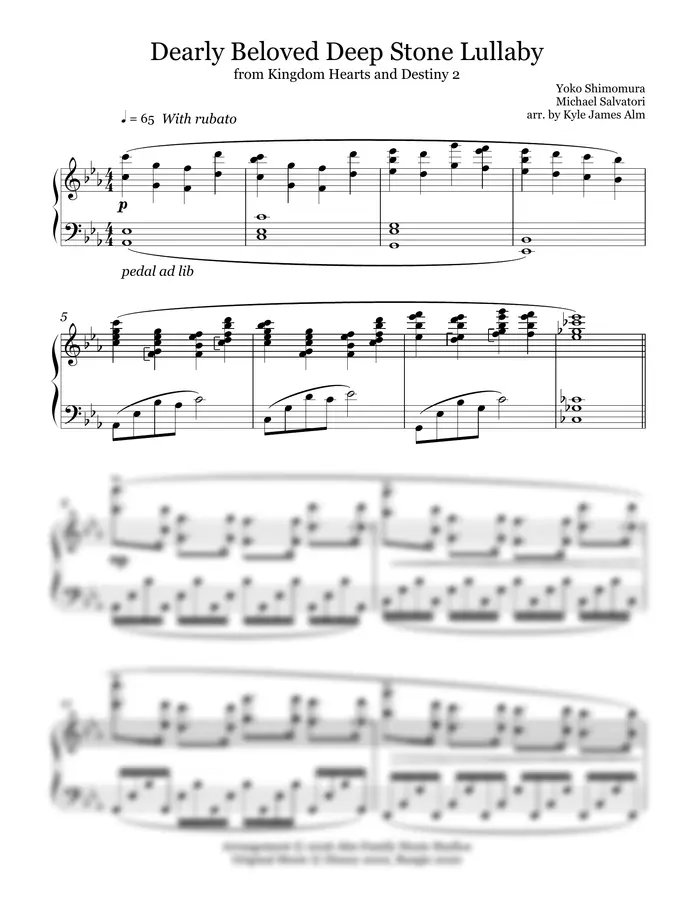 Yoko Shimomura and Michael Salvatori - Dearly Beloved Deep Stone Lullaby (Mashup from Kingdom Hearts and Destiny 2: Beyond Light)
