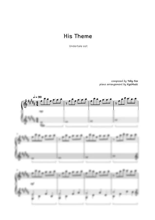 Toby Fox - His theme (언더테일 ost - 웅장한 원곡 느낌)