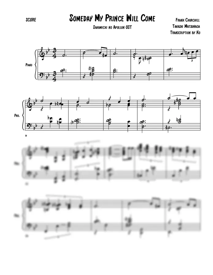 Frank ChurChill - Someday My Prince Will Come (Takashi Matsunaga / piano solo / jazz piano / jazz)