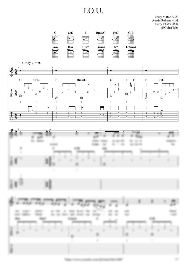 Carry &amp;amp; Ron - I.O.U. by GuitarTabs0