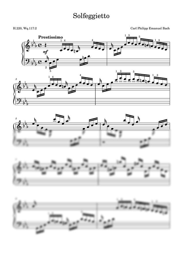 악보 > C.P.E Bach (칼 필립 엠마누엘 바흐) Solfeggietto (솔페지에토) (빠르고 쉬운곡) by