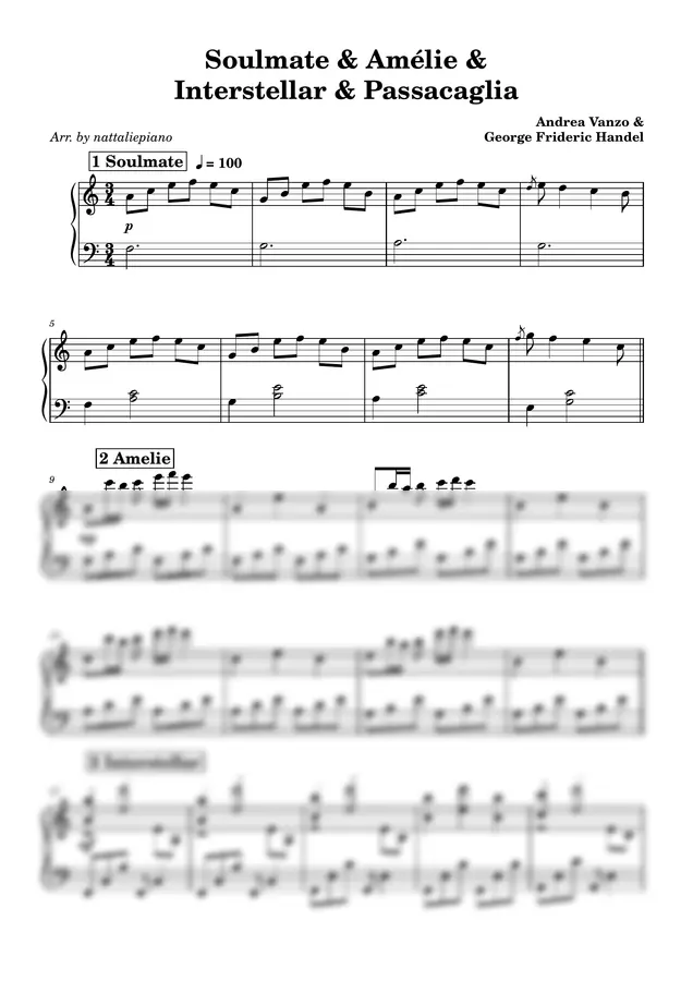 Andrea Vanzo & George Frideric Handel - Soulmate x Amélie x Interstellar x Passacaglia