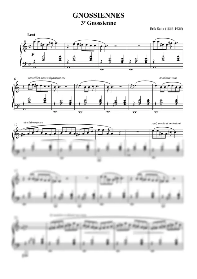 Erik Satie - GNOSSIENNES - 3e Gnossienne
