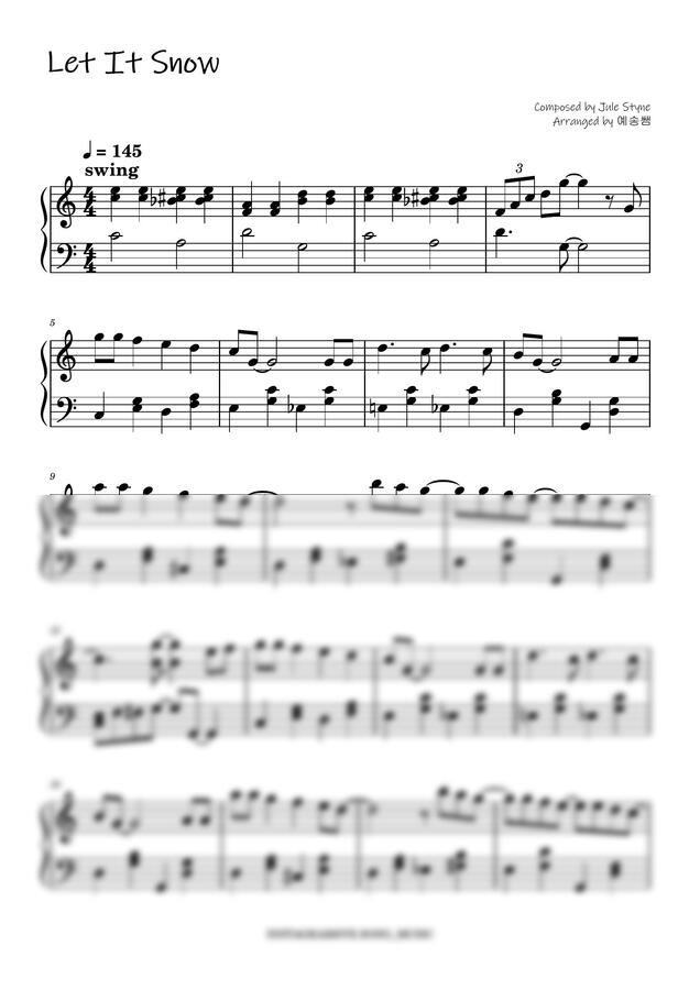 크리스마스 캐롤 - Let It snow! Let It snow! (쉬운 중급) by 예송쌤0