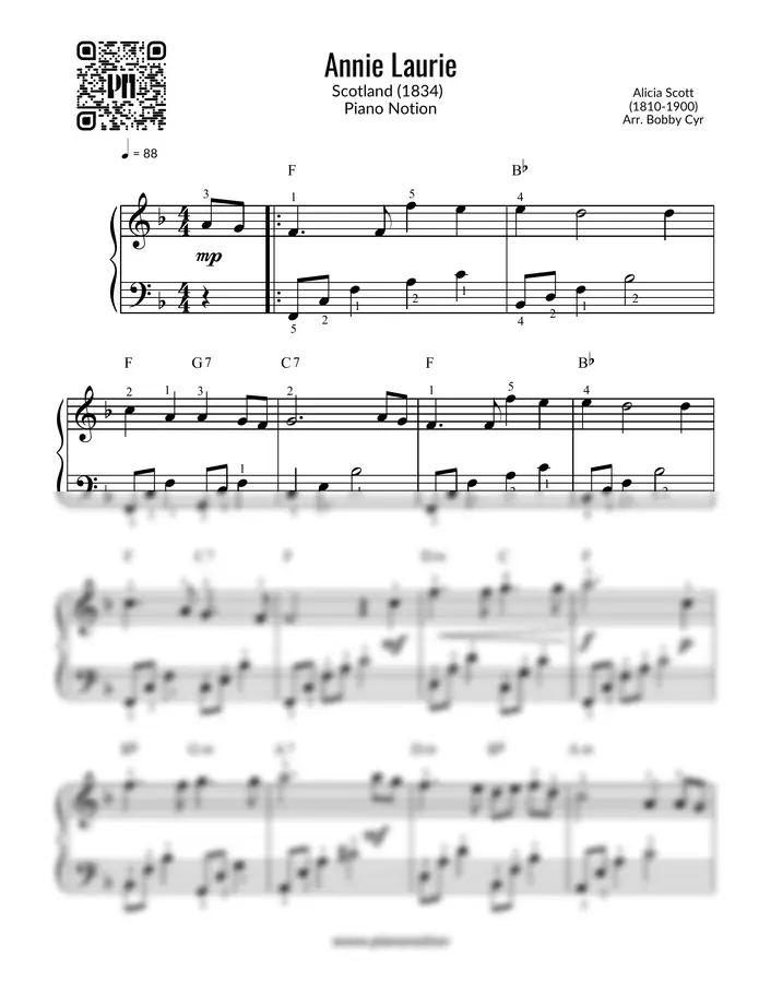 The Corries - Annie Laurie (Easy Piano)