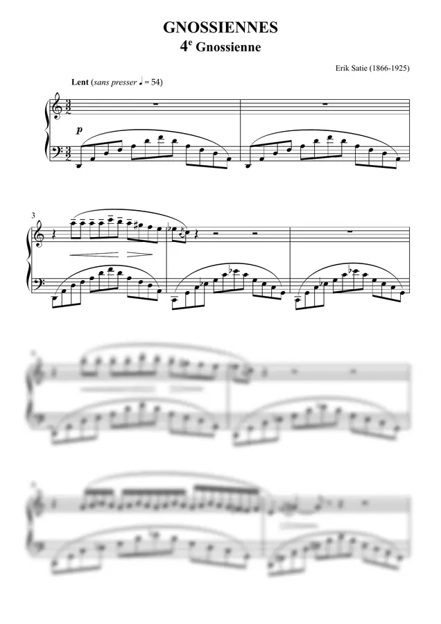 Erik Satie - GNOSSIENNES - 4e Gnossienne