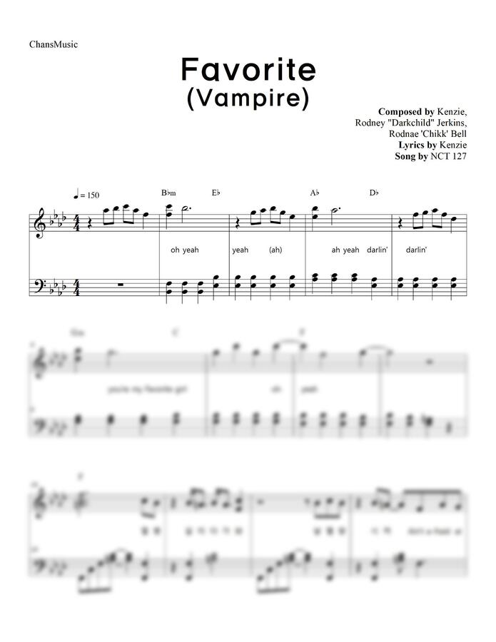 NCT 127 - Favorite (Vampire) (코드, 가사 포함) by 찬스뮤직0