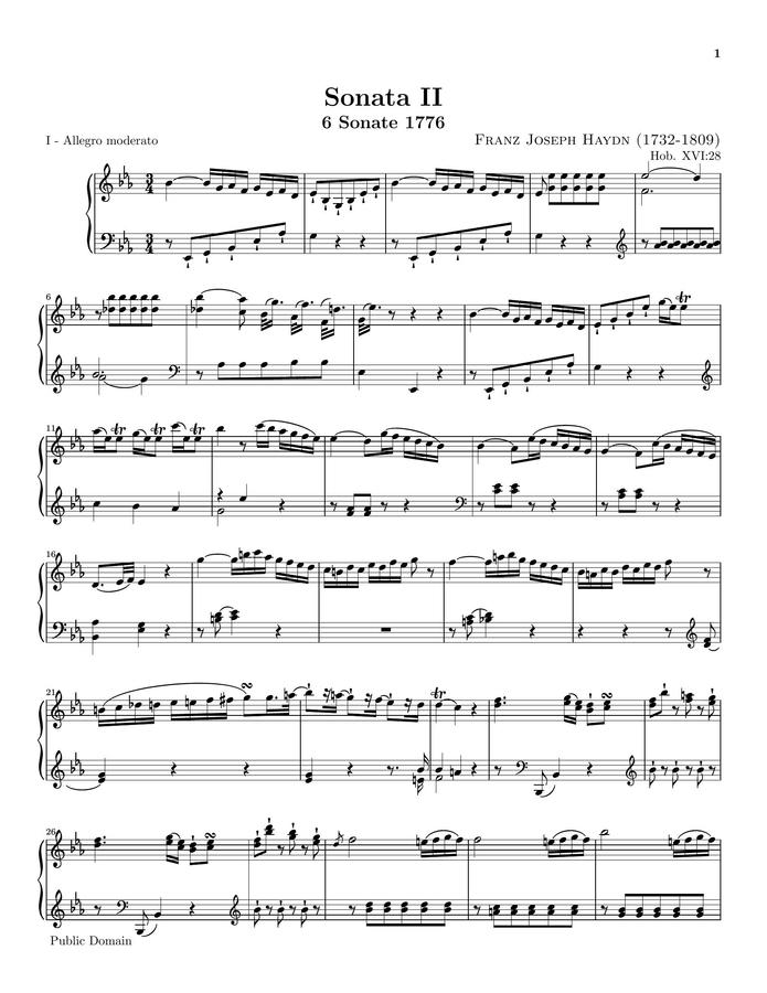 Haydn - Sonata No.2 - 1st Mov. - Hob. XVI:28 - Allegro moderato