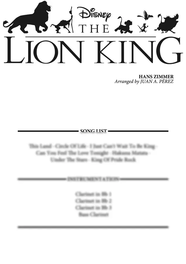 Hans Zimmer - The Lion King (Clarinet Quartet)