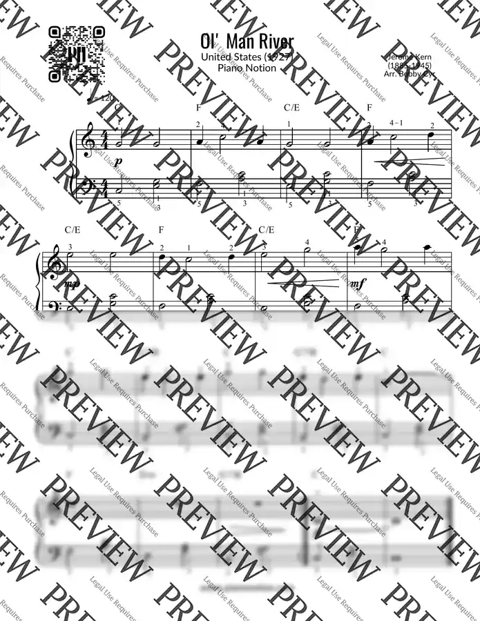 Jerome Kern - Ol' Man River (Easy Piano)
