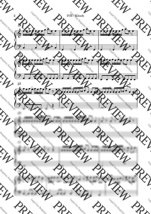 악보 > IVE (아이브) Kitsch (쉬운악보) by 피아노얌얌