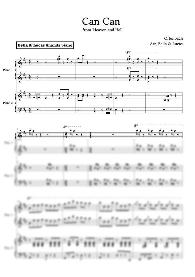 오펜바흐 - 캉캉(4hands piano ver.) by 벨라앤루카스0