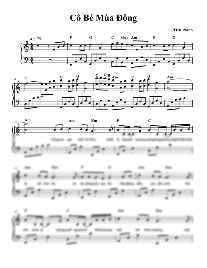 TDK Piano - Cô Bé Mùa Đông