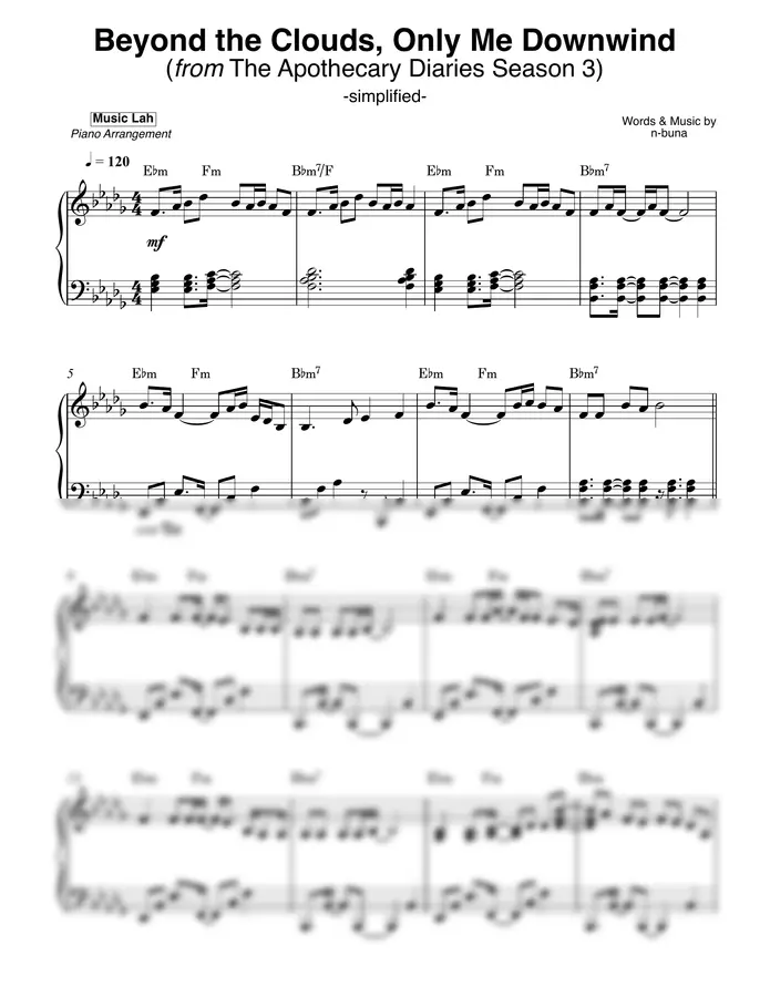 Yorushika - Beyond the Clouds, Only Me Downwind (Simplified)