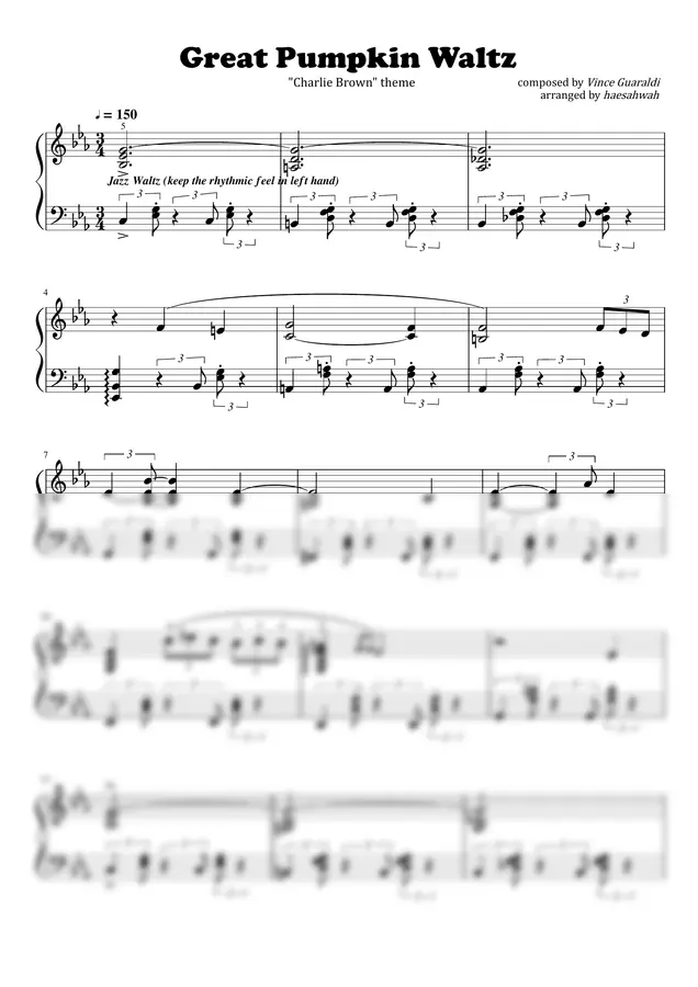 Vince Guaraldi - Great Pumpkin Waltz (from Charlie Brown) (piano solo medley)