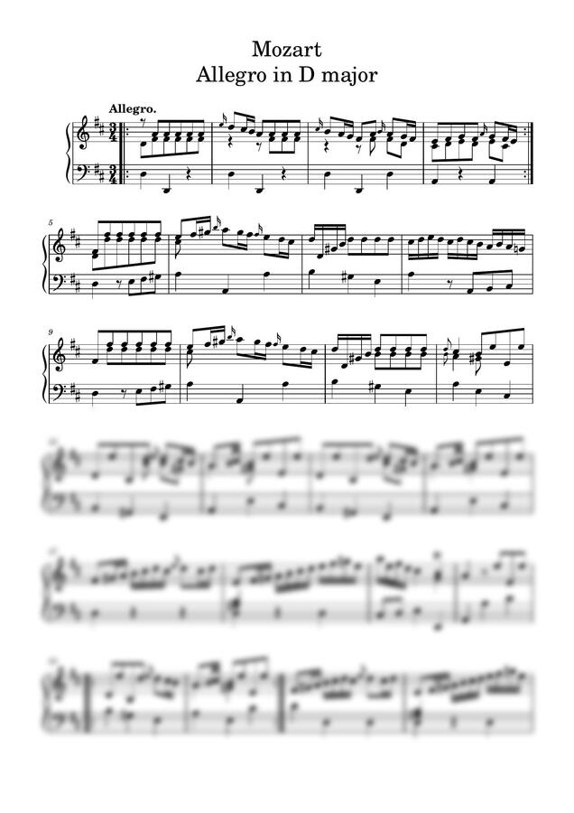 W.A.Mozart - Allegro in D major0