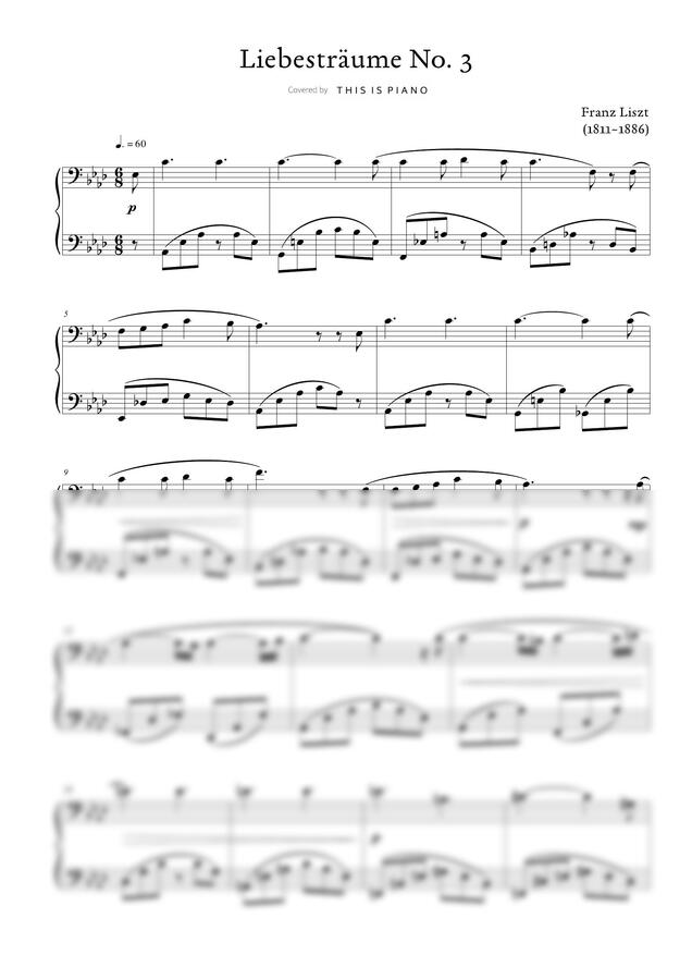 F.Liszt (리스트) - Liebestraum (사랑의 꿈) (중급 악보) by THIS IS PIANO0