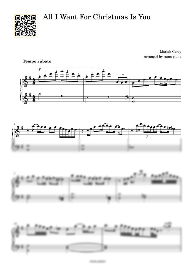 Mariah Carey - All I Want For Christmas Is You (중급/체르니100) by raum piano0