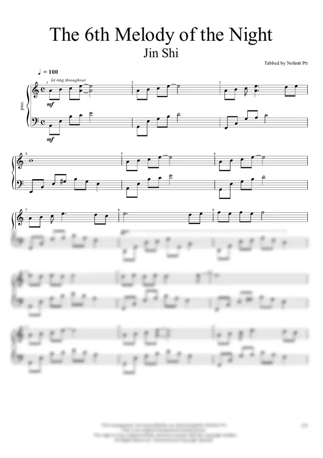 Jin Shi - The 6th Melody of the Night (Piano)
