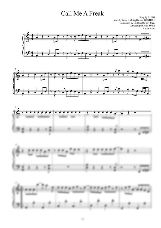 수호 - Call Me a Freak by Lunar Piano 루나피아노0