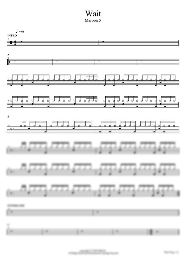 Maroon 5 - Wait by COPYDRUM0