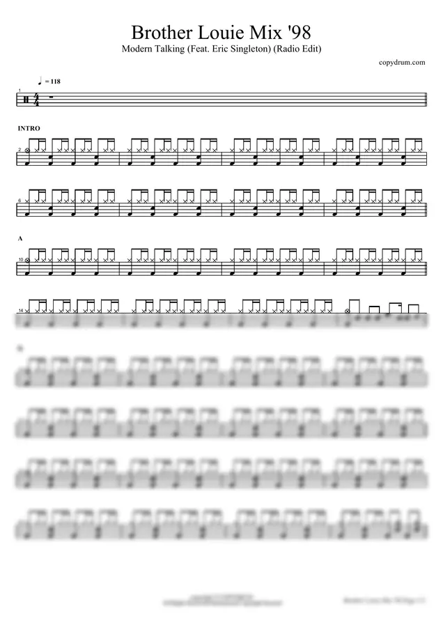 Modern Talking - Brother Louie Mix '98 (Feat. Eric Singleton) (Radio Edit) by copydrum 1p 미리보기