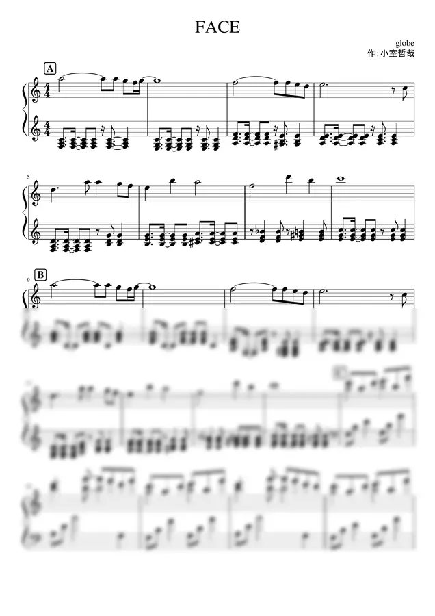 globe - FACE (Piano Solo)