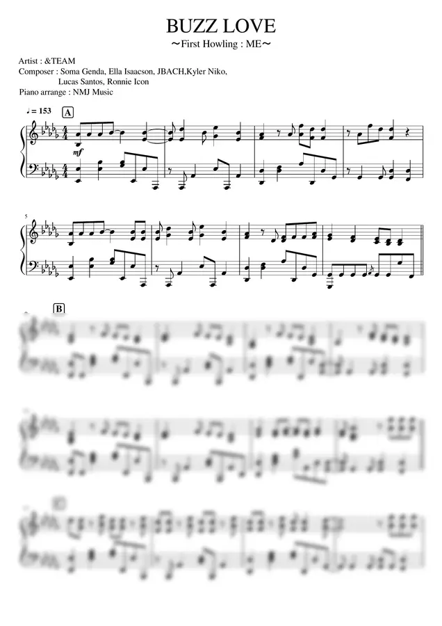&TEAM - BUZZ LOVE (バズ恋) (Piano solo)