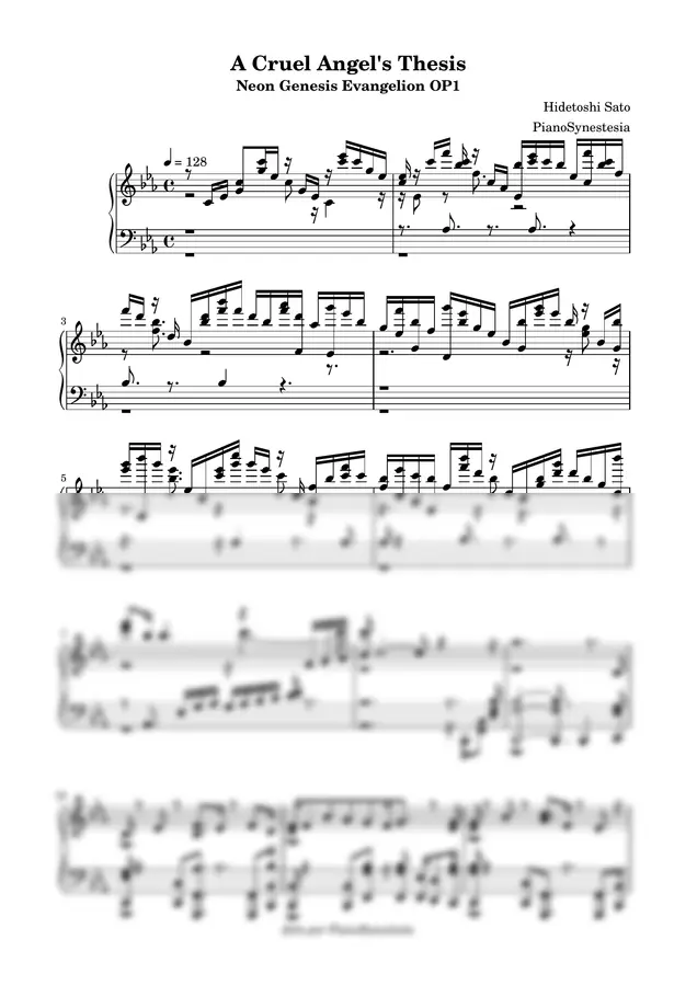 Hidetoshi Sato - A Cruel Angel's Thesis (Neon Genesis Evangelion OP1)