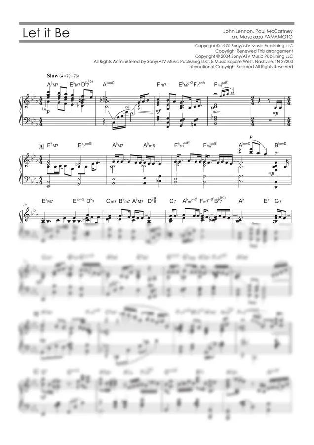 Lennon=McCartony - Let It be (고급 피아노)