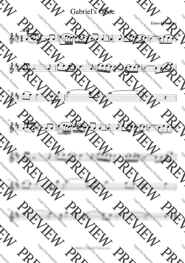 악보 > Ennio Morricone 미션 OST Gabriel's Oboe (넬라판타지아) by 멜로디퍼스트