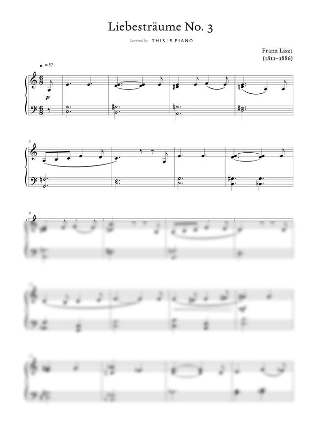 F.Liszt (리스트) - Liebestraum (사랑의 꿈) (쉬운 악보) by THIS IS PIANO0