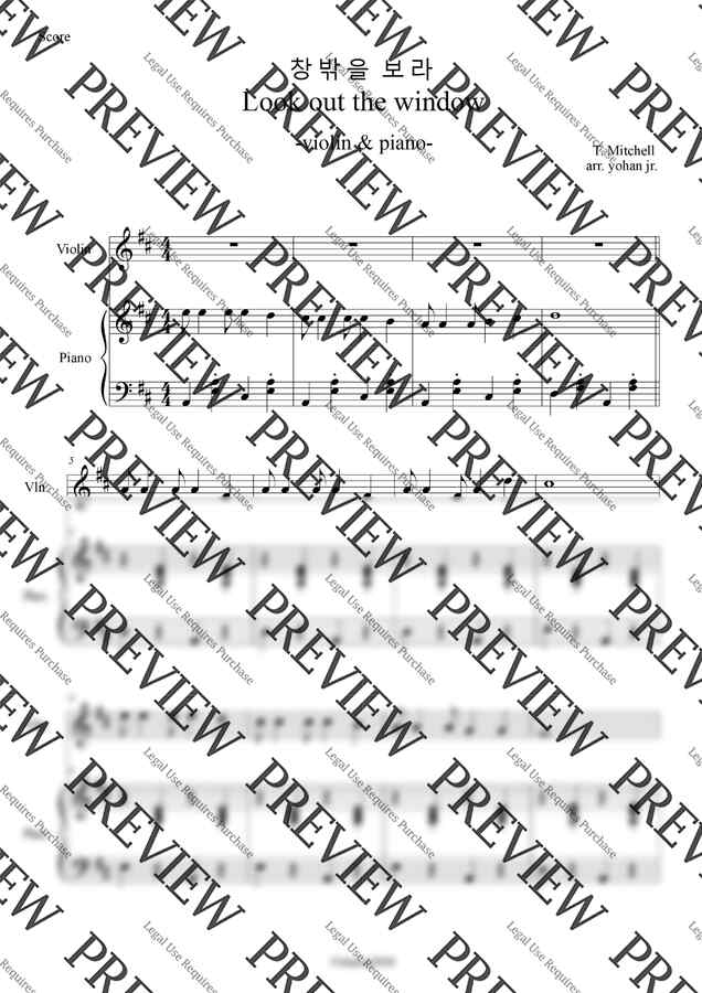 T. Mitchell - 창밖을 보라 (바이올린+피아노) by classic20201