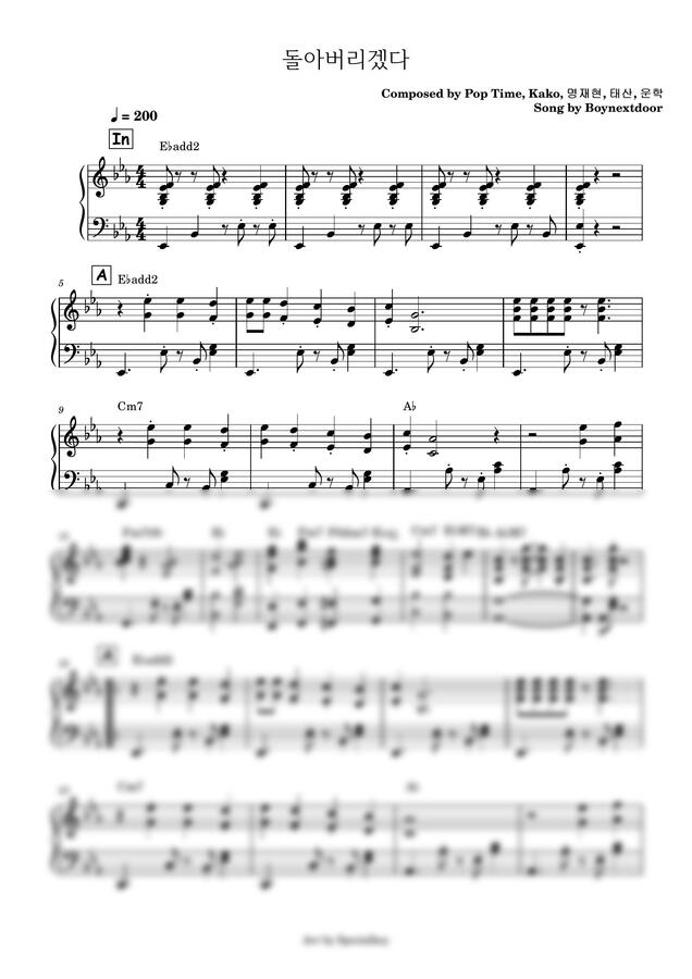 Boynextdoor ( 보이넥스트도어 ) - 돌아버리겠다 (Solo Piano) by 스페셜키0