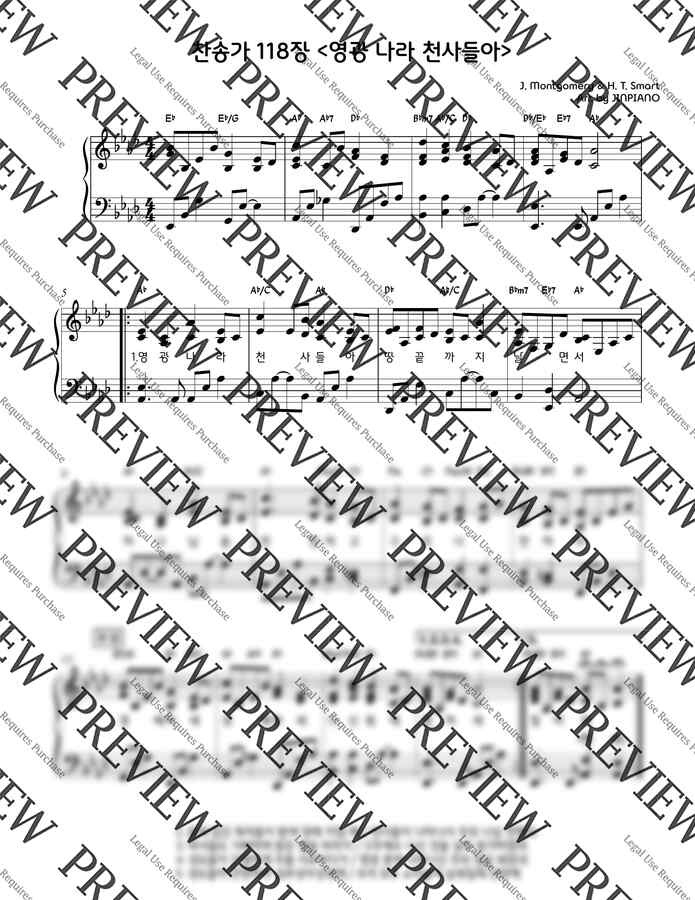 찬송가 118장 - 영광 나라 천사들아(Ab key) (찬송가반주) by JINPIANO0