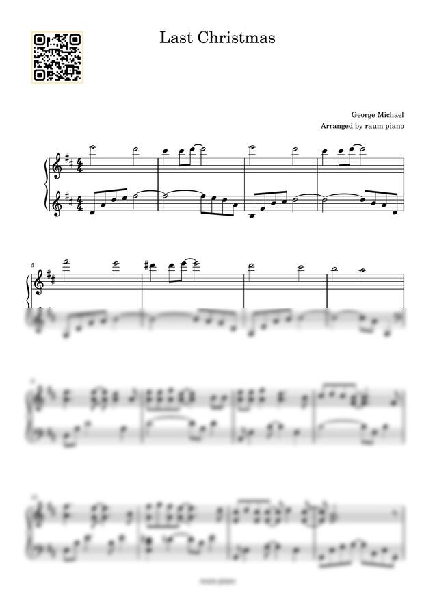 Wham! - Last Christmas 캐롤 원곡조성 (고급/체르니30) by raum piano0