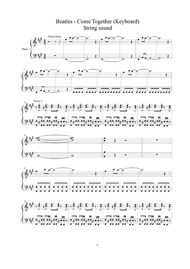 The Beatles - Come Together (Gotthard Ver.) (키보드 파트)0