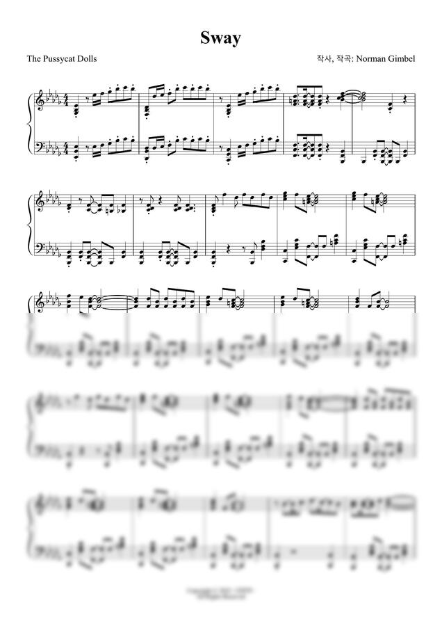 악보 > The Pussycat Dolls Sway by 김광연