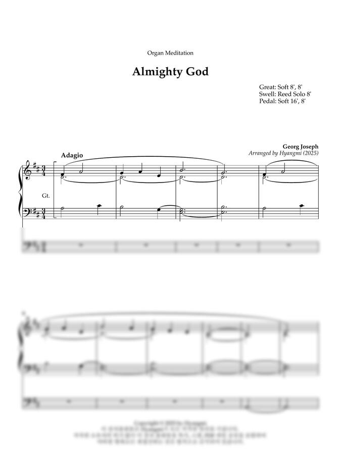 Georg Joseph - Almighty God (성가 오르간 묵상곡) by Hyangmi0