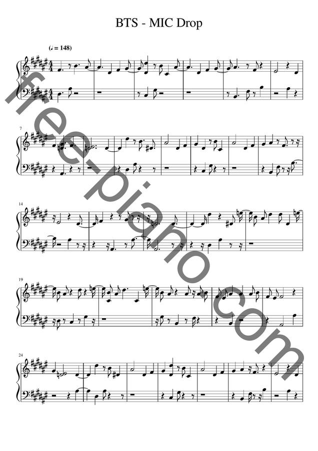악보 게시판 > 방탄소년단 (BTS) MIC Drop by