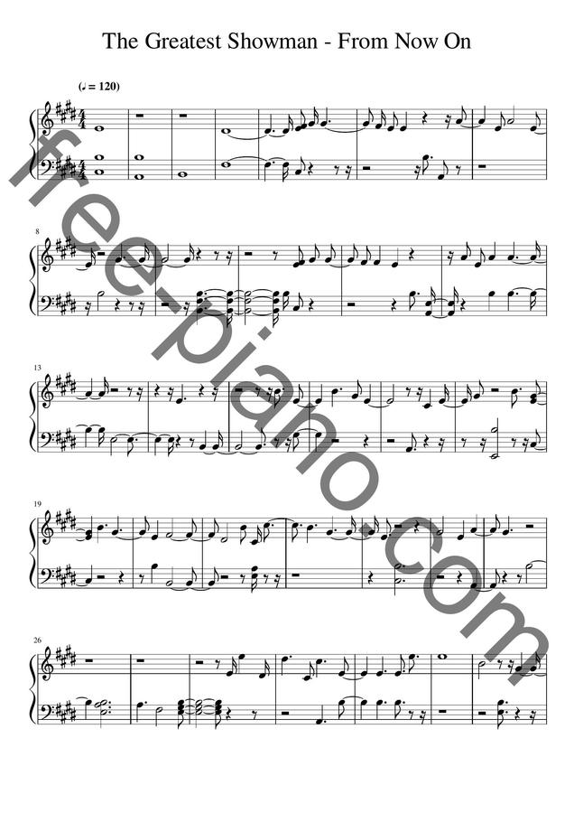 위대한 쇼맨 OST - From Now On by free-piano.com0