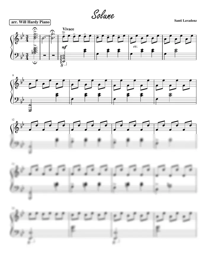 Santi Lavadenz - Solune (arr. WillHardyPiano)