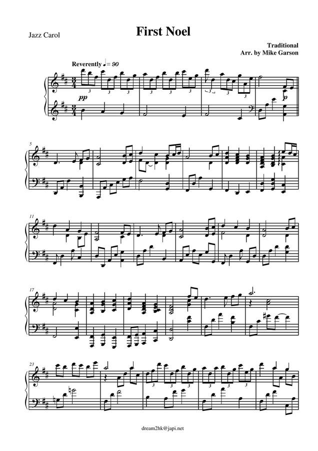 악보 게시판 > The First Noel (노엘, 저 들 밖에 한밤중에) by Mike Garson