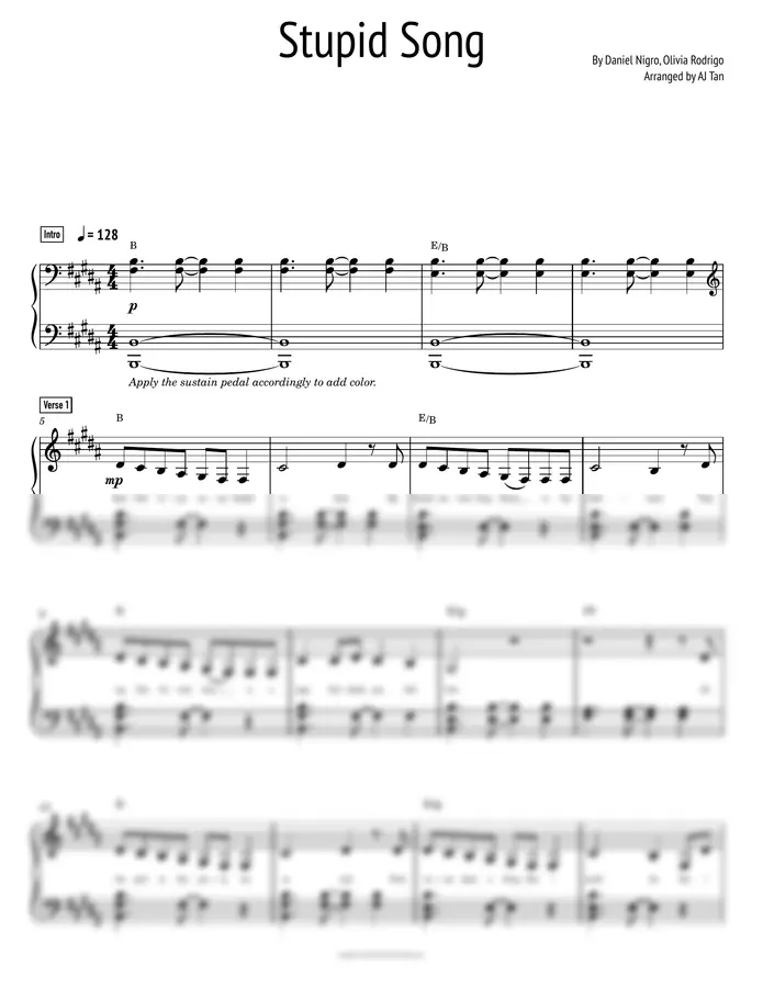 Olivia Rodrigo - Stupid Song (Piano Cover)