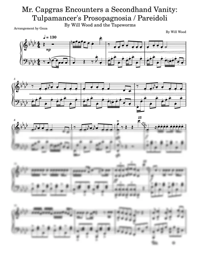 Will Wood / Arr. by Gnza - Mr. Capgras Encounters a Secondhand Vanity: Tulpamancer's Prosopagnosia / Pareidolia