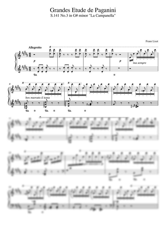 F. Liszt (리스트) - Etude de Paganini S. 141 No. 3 "La Campanella" (라 캄파넬라)