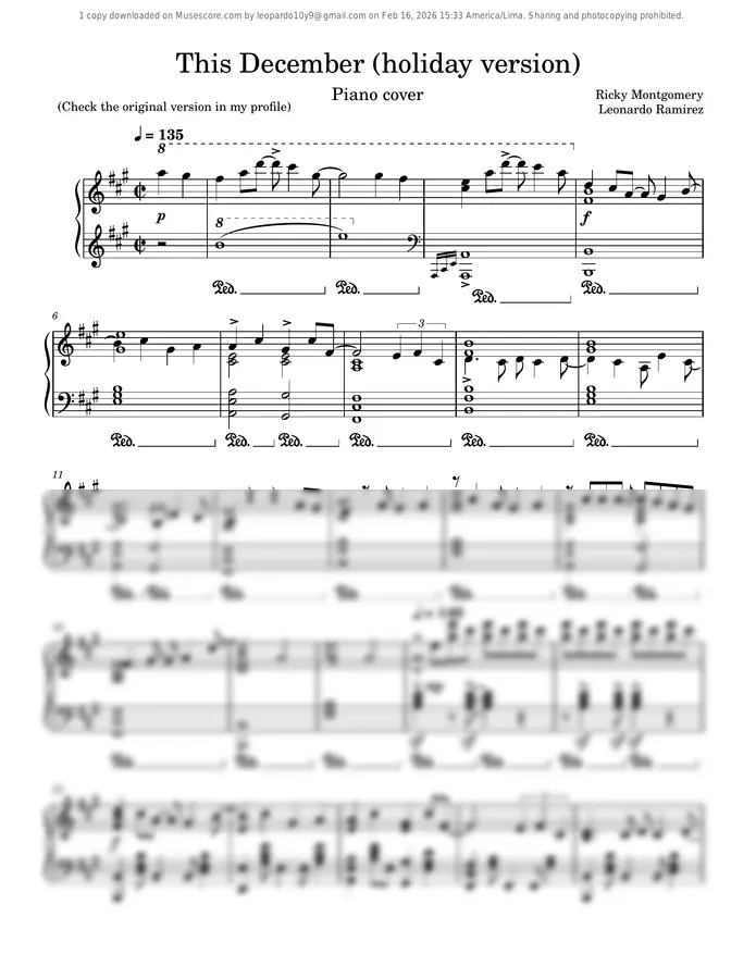 Ricky Montgomery - This december (holiday version) (Piano cover)