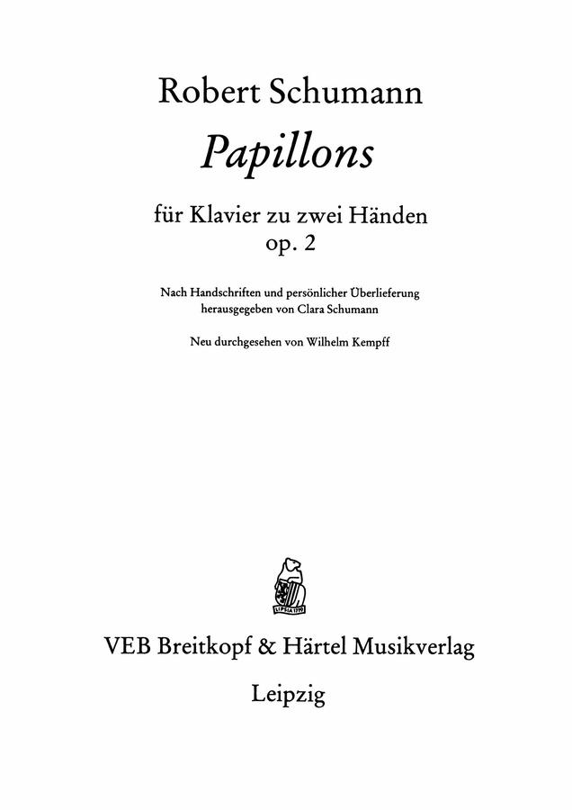 R. Schumann (슈만) - Papillons (나비)